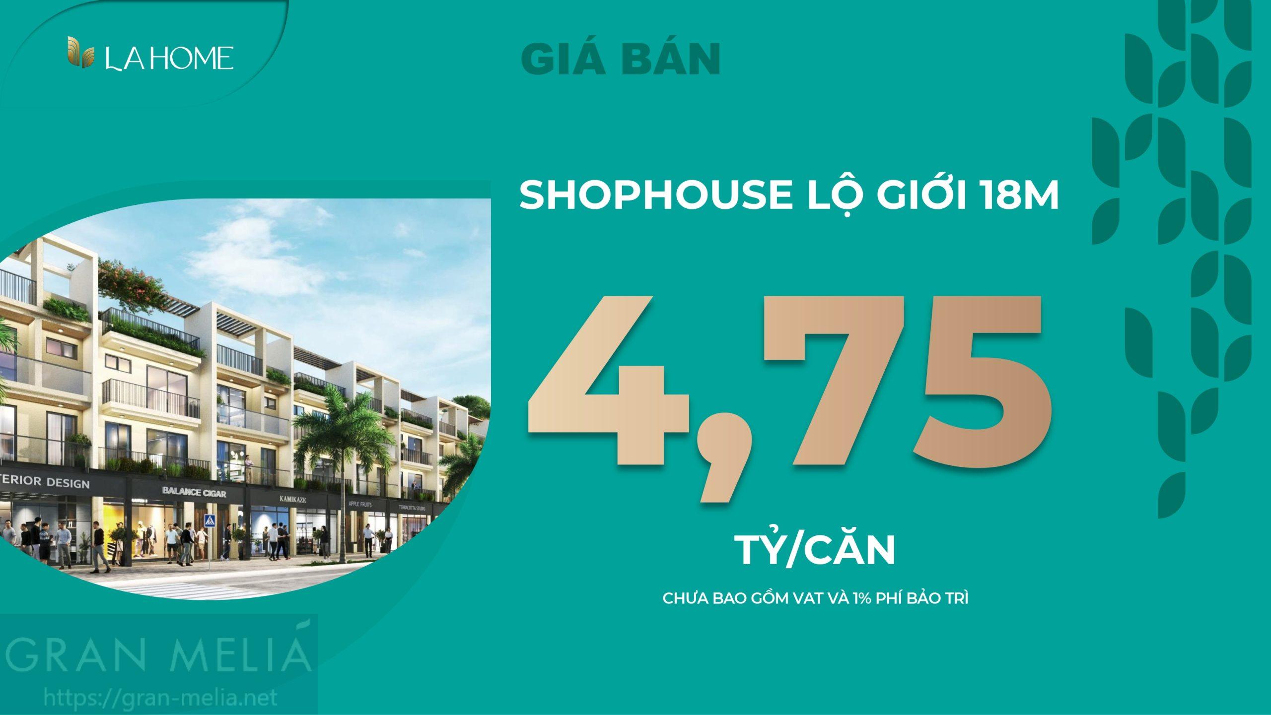 Giá Bán Shophouse La Home Long An Lộ Giới 18m Phù Hợp Mọi đối Tượng